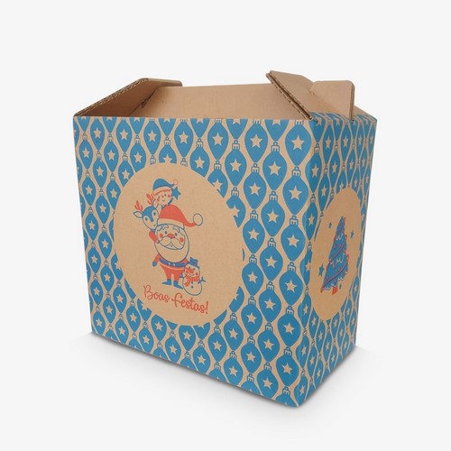 Caixa de papelão para cesta de natal