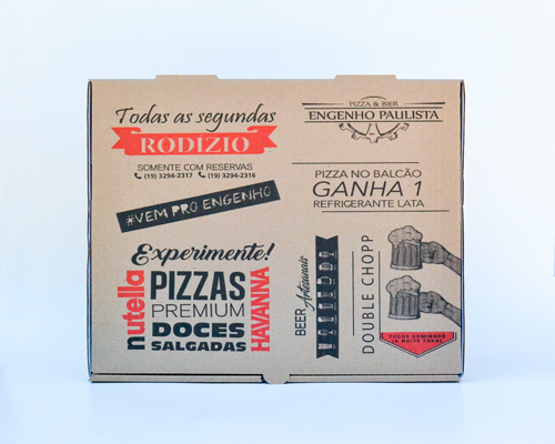 Caixa de pizza quadrada